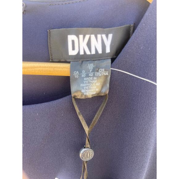 NWT - DKNY Women's Sleeveless Side-Draped Wide-Leg Jumpsuit - Navy - 10 - Picture 8 of 10